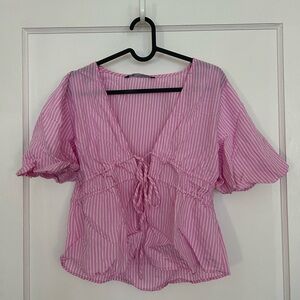 Pink Striped Women's Top